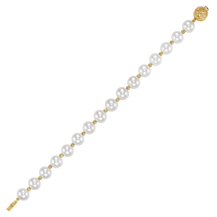 Pulsera de Perlas, Oro de 14K