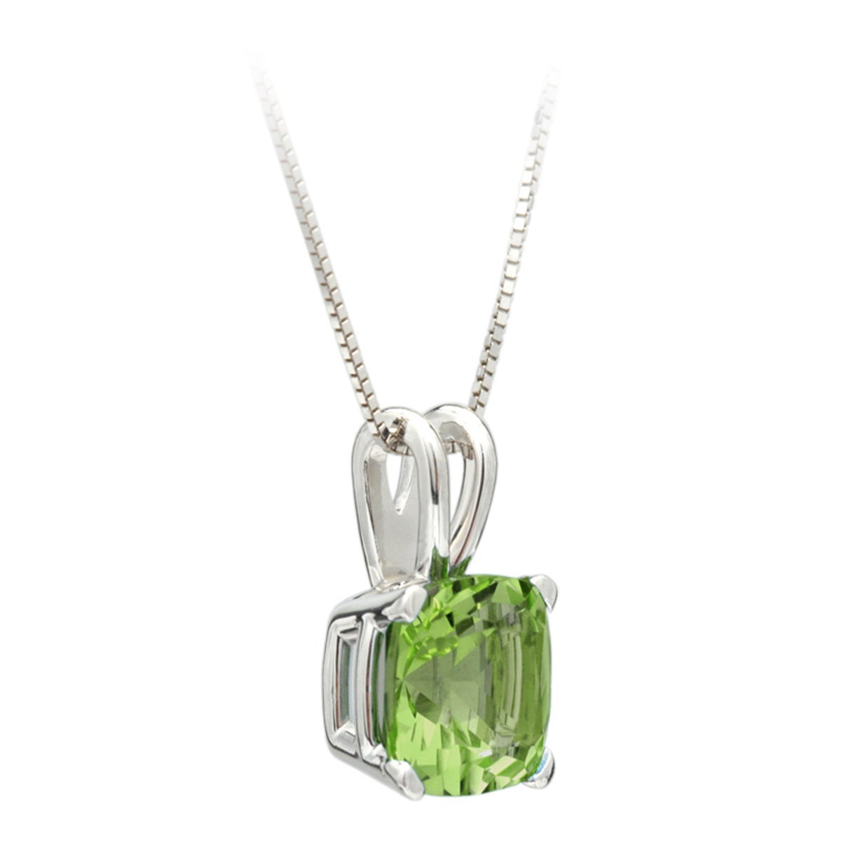 Collar de peridoto, oro blanco de 14kt