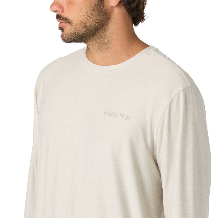 Hang Ten Playera con protección solar para Caballero Blanco EE Grande
