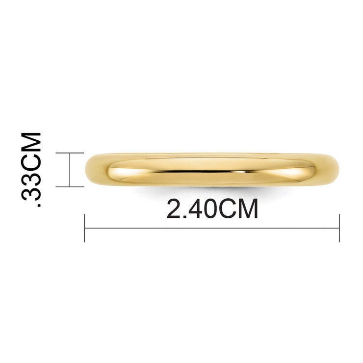 Argolla de matrimonio, Comfort Fit, 3mm, Oro Amarillo de 14K, Talla 7
