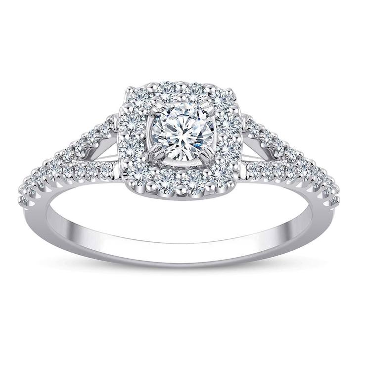 Anillo, 0.60ctw Diamantes, Oro Blanco 14kt Anillo, 0.60ctw Diamantes, Oro Blanco 14kt