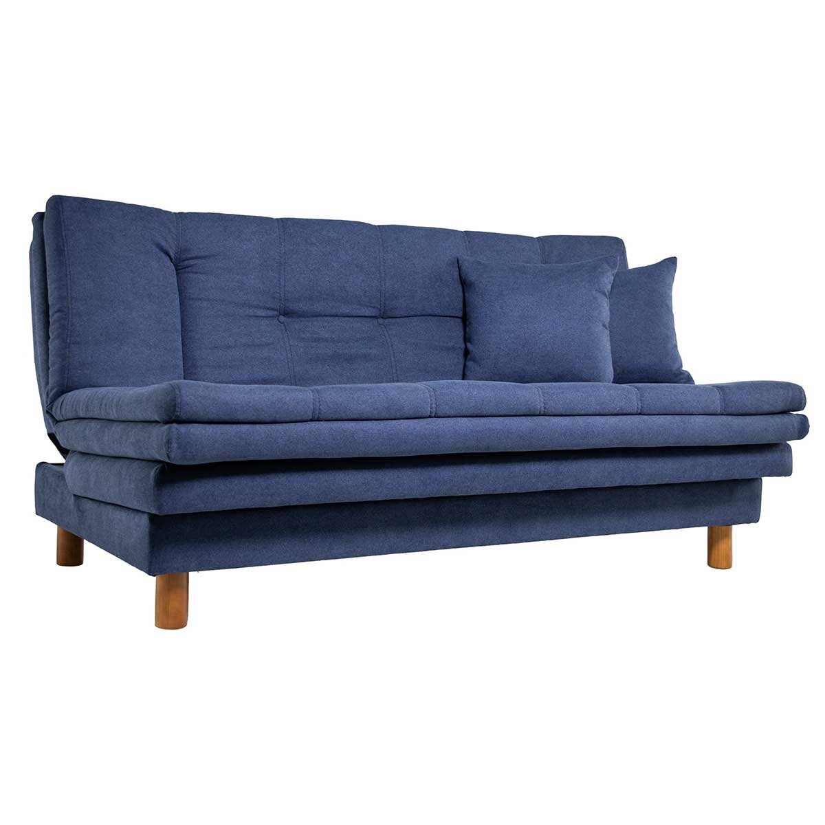 Violanti, Sofá Cama de 3 Plazas, Sin Brazo, Color Azul
