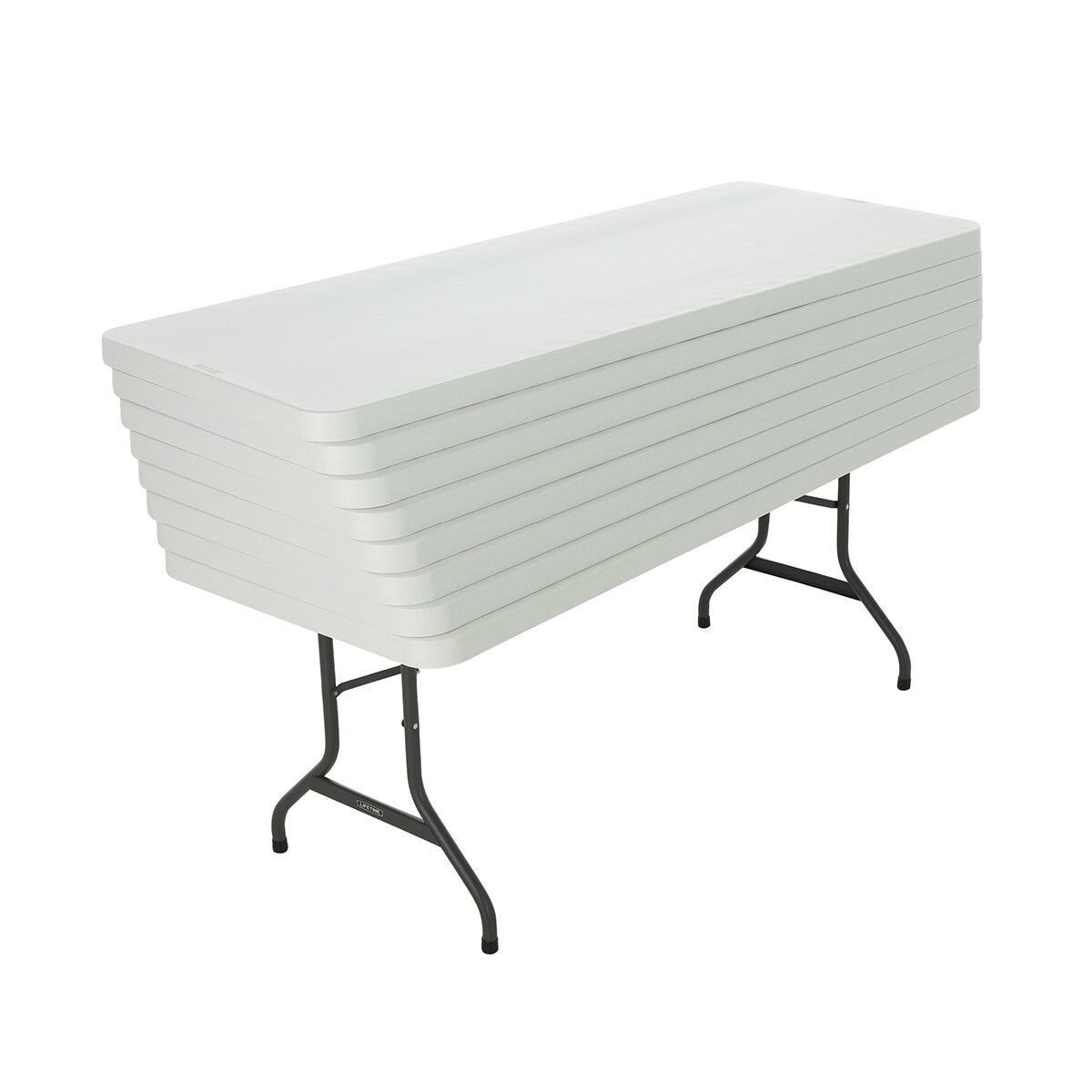 Lifetime Mesas Plegables 1.82m Color Blanco 22 Piezas con Carro Transportador