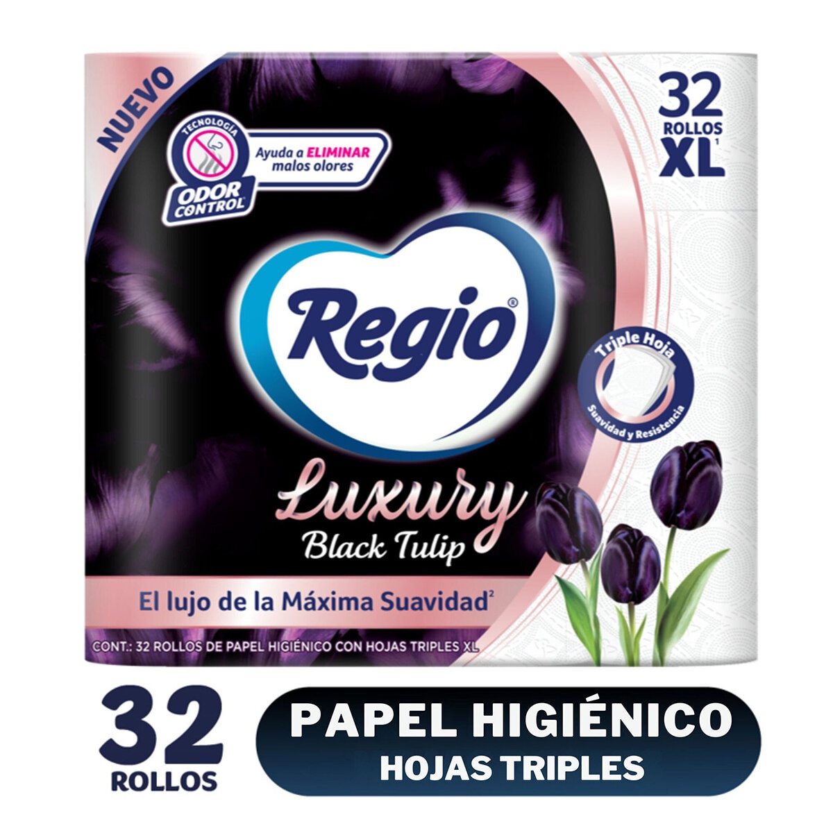 Regio Luxury Black Tulip Papel Higiénico 32 Rollos