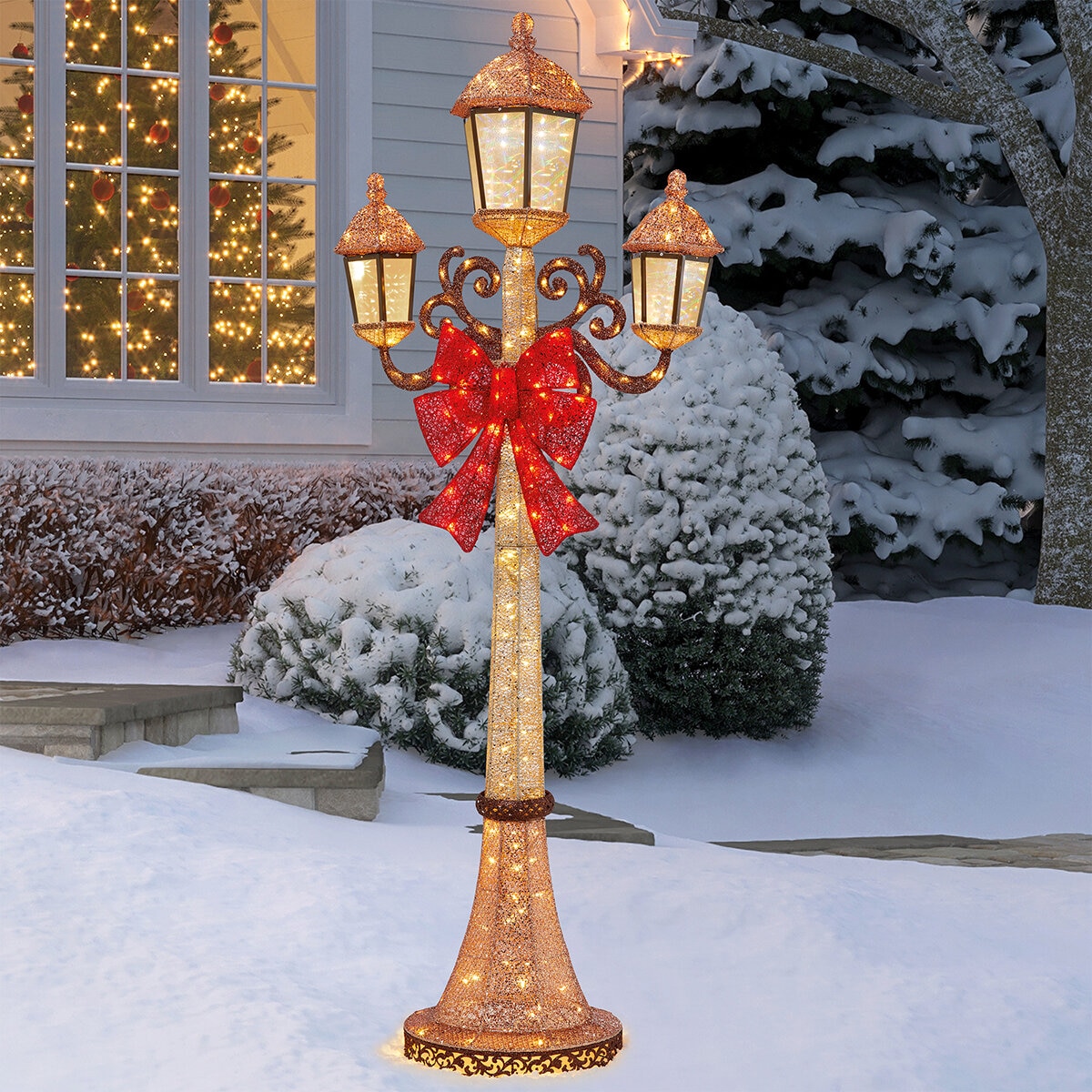Farol Navideño de 2.1m con 220 Luces LED y Efecto Parpadeante