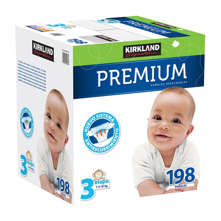 Kirkland Signature, pañales etapa 3 unisex (198 piezas) Costco México