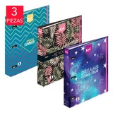 Kiut Carpetas Tamaño Profesional con 3 Arillos en "O" 3 Piezas