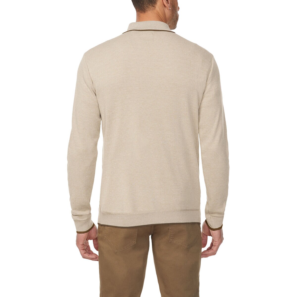 Buffalo David Bitton Suéter tipo polo para Caballero Café Chica Buffalo David Bitton Suéter tipo polo para Caballero Café Chica