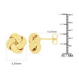 Aretes, Nudo de Amor, Oro Amarillo de 14K