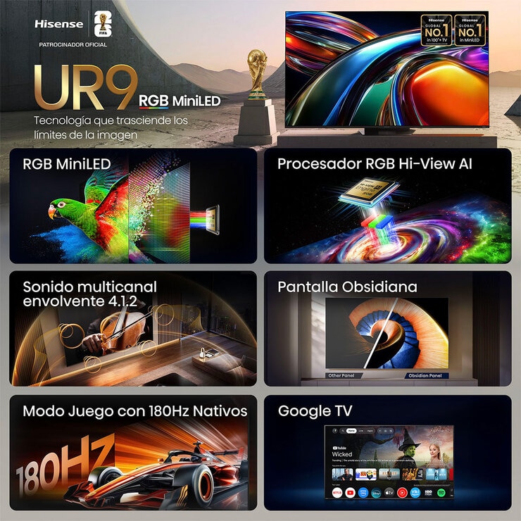 Hisense Pantalla 85" RGB Miniled 4K Smart TV Hisense Pantalla 85" RGB Miniled 4K Smart TV