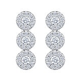 Aretes Colgantes de Diamantes 0.70ctw, en Oro Blanco 14K