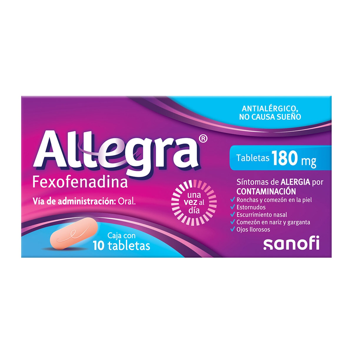 Allegra Tabletas 180mg 2 Cajas de 10 Tabletas c/u