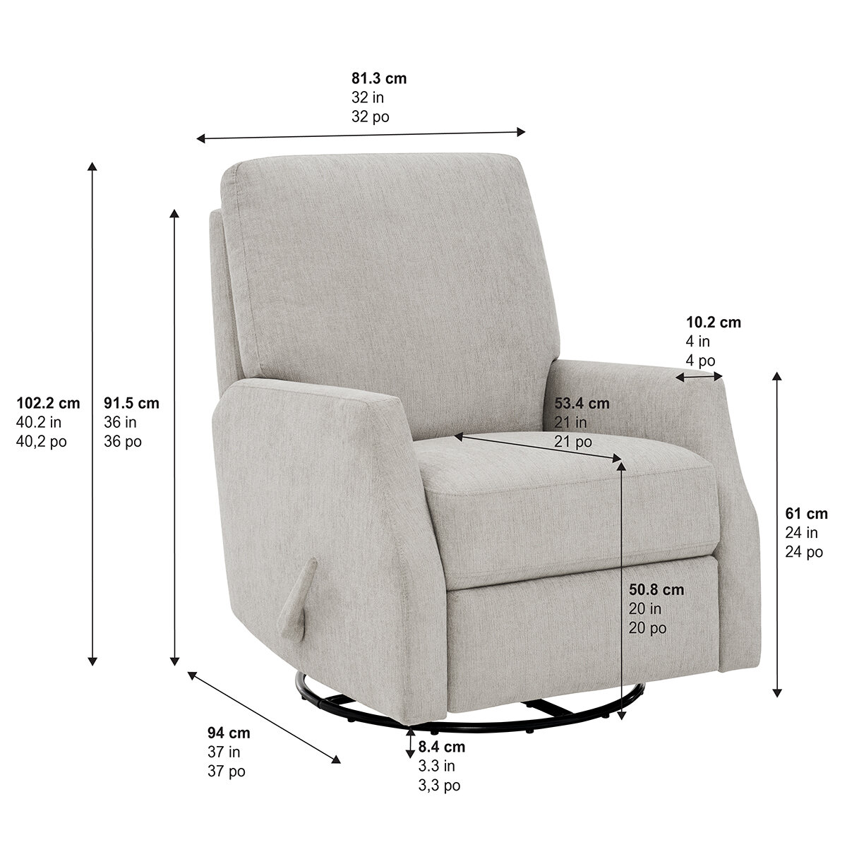 True Innovations, Mecedora Reclinable de Tela