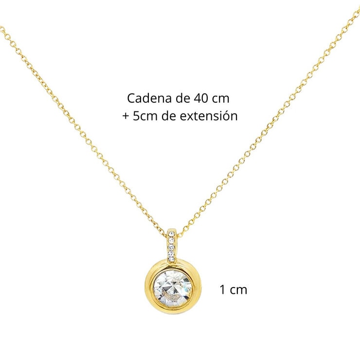 Mayfer, Juego Dorado de Collar y Aretes, con Cristal Austríaco Mayfer, Juego Dorado de Collar y Aretes, con Cristal Austríaco