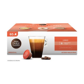 Nescafé Dolce Gusto, 60 cápsulas sabor Lungo Nescafé Dolce Gusto, 60 cápsulas sabor Lungo