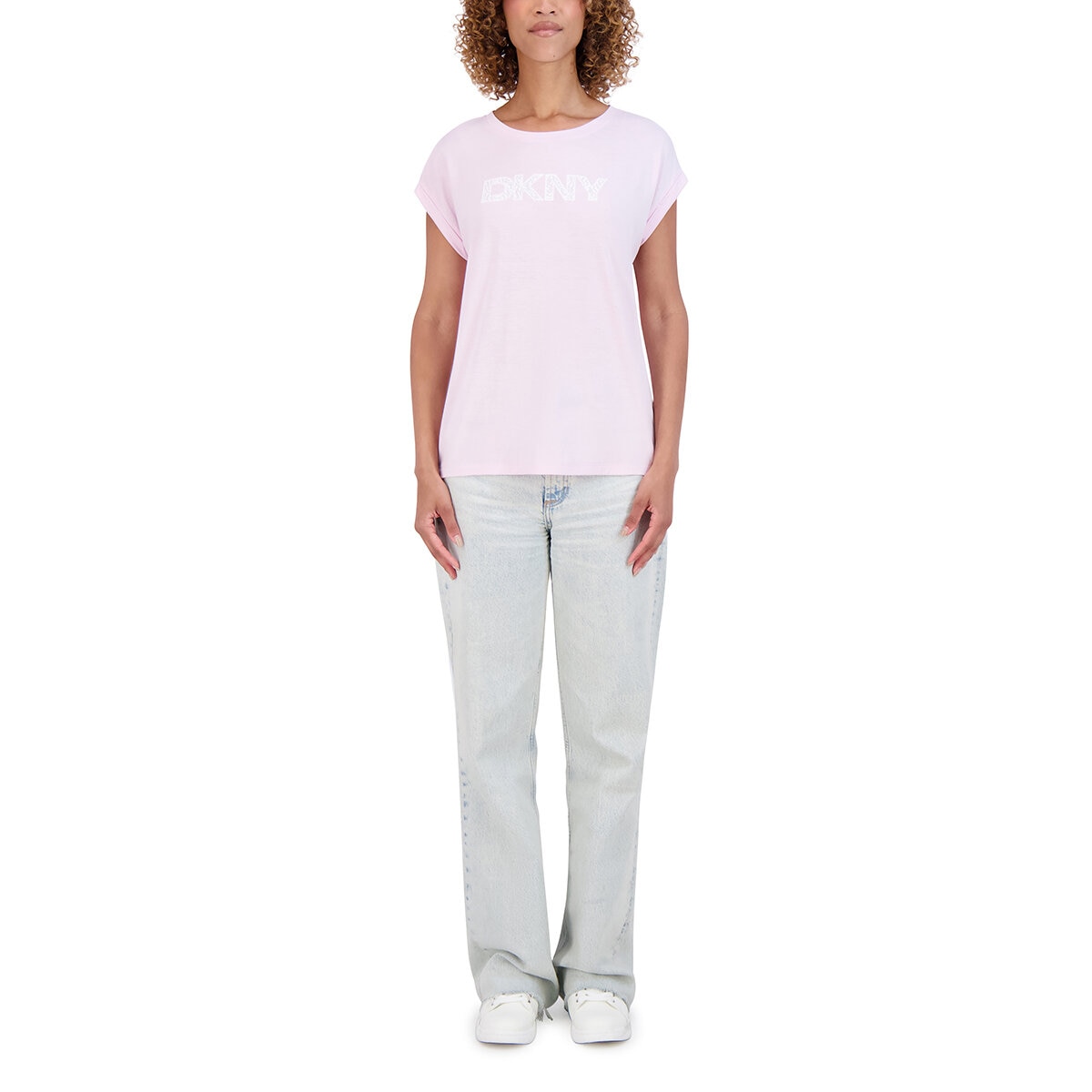 DKNY Playera para Dama Rosa Grande