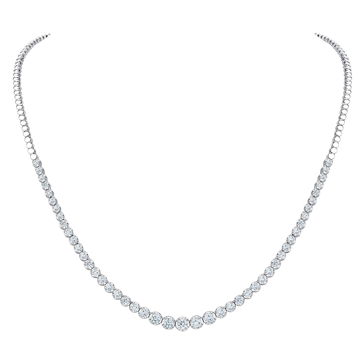 Collar de Diamantes 2.00ctw, Medio Tenis, Oro Blanco 14K Collar de Diamantes 2.00ctw, Medio Tenis, Oro Blanco 14K