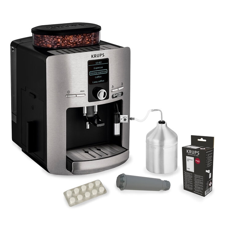 Krups Cafetera Automática Silver incluye kit de mantenimiento