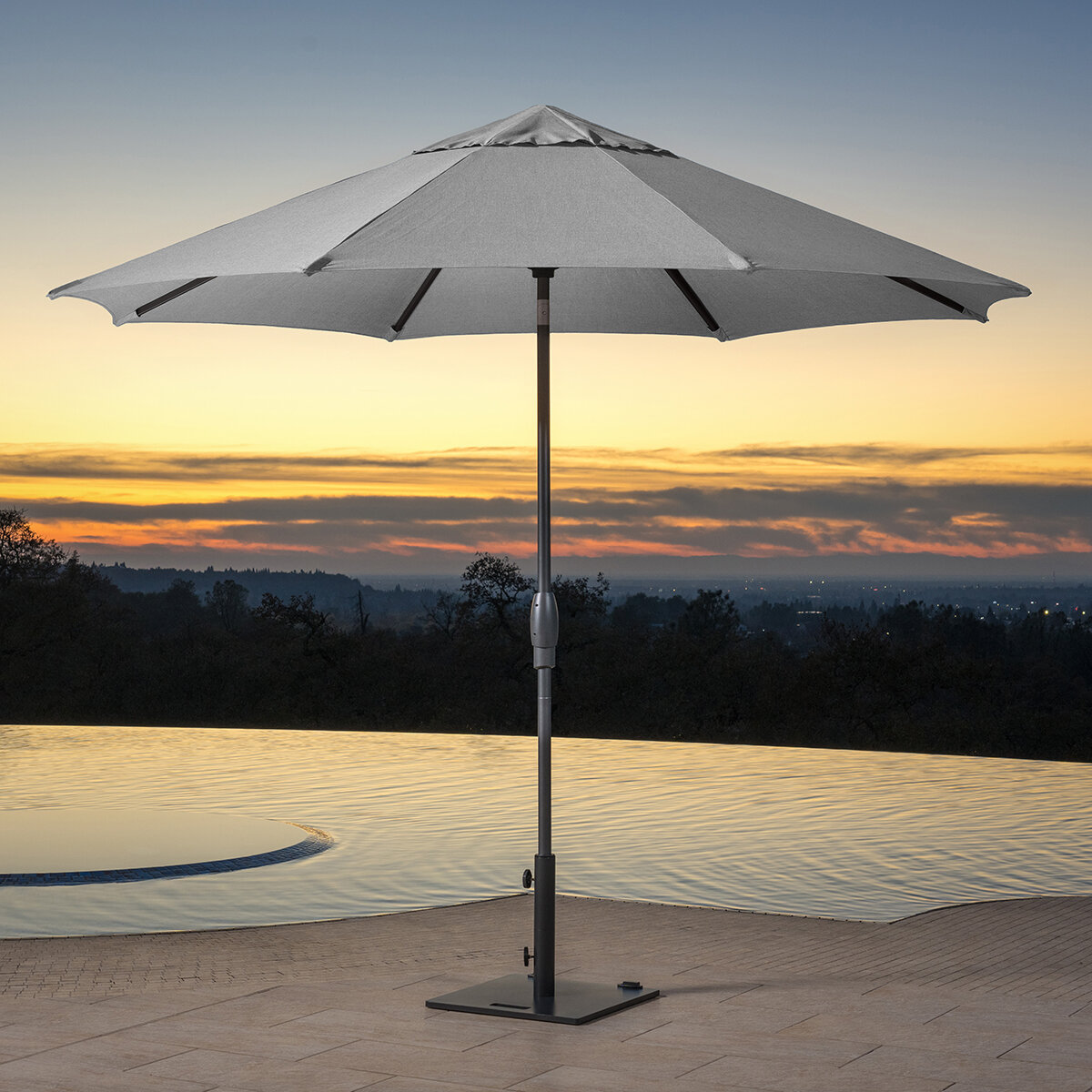 SunVilla, Sombrilla redonda de 3m, Gris
