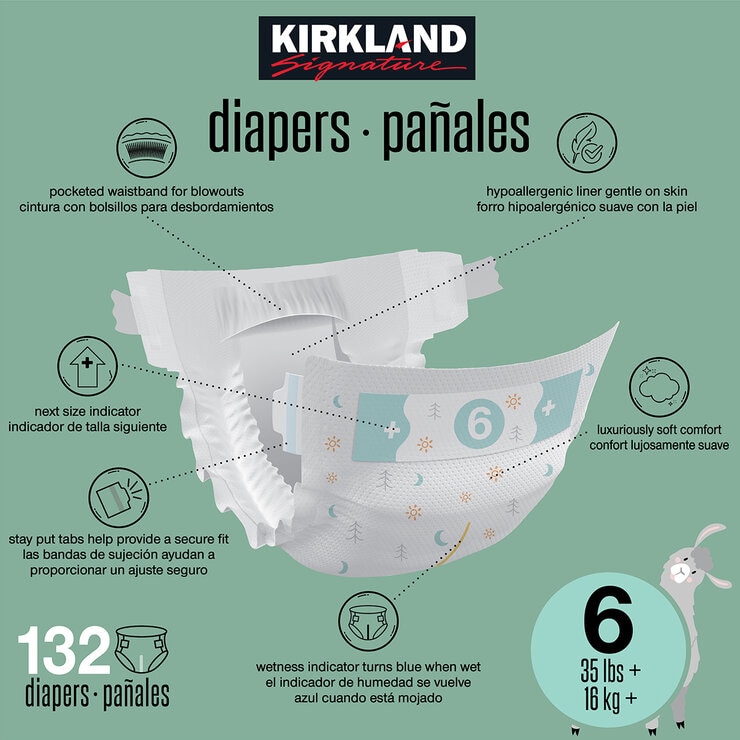 Kirkland Signature Pañales Etapa 6 Unisex 132 pzas