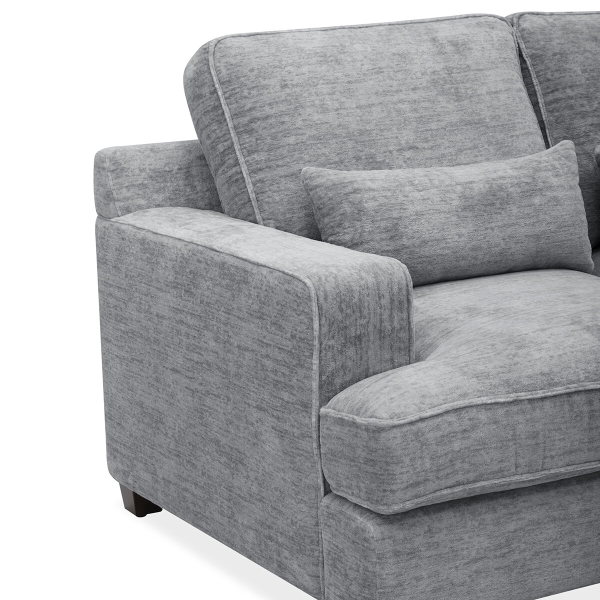 Aiden & Ivy, Seccional Fijo de Tela de 4 Piezas y Otomano