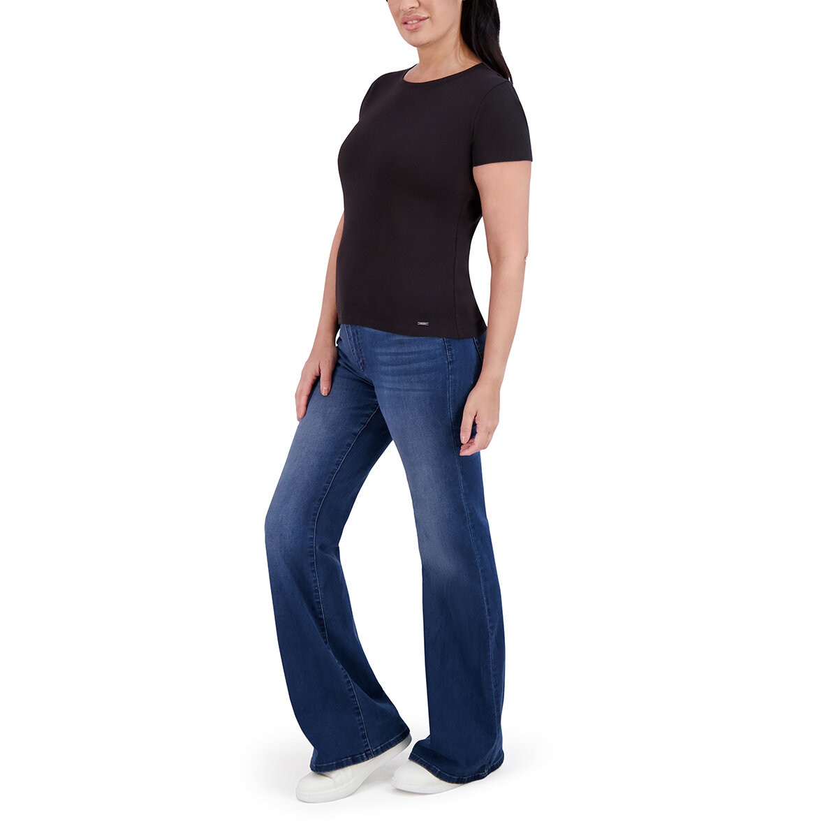 DKNY Playera para Dama Negro Extra Chica