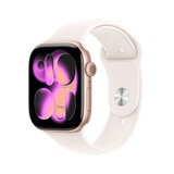 Apple Watch Series 11 (GPS) 46mm Aluminio Oro Rosa + Correa Deportiva Rubor Claro - Talla S/M