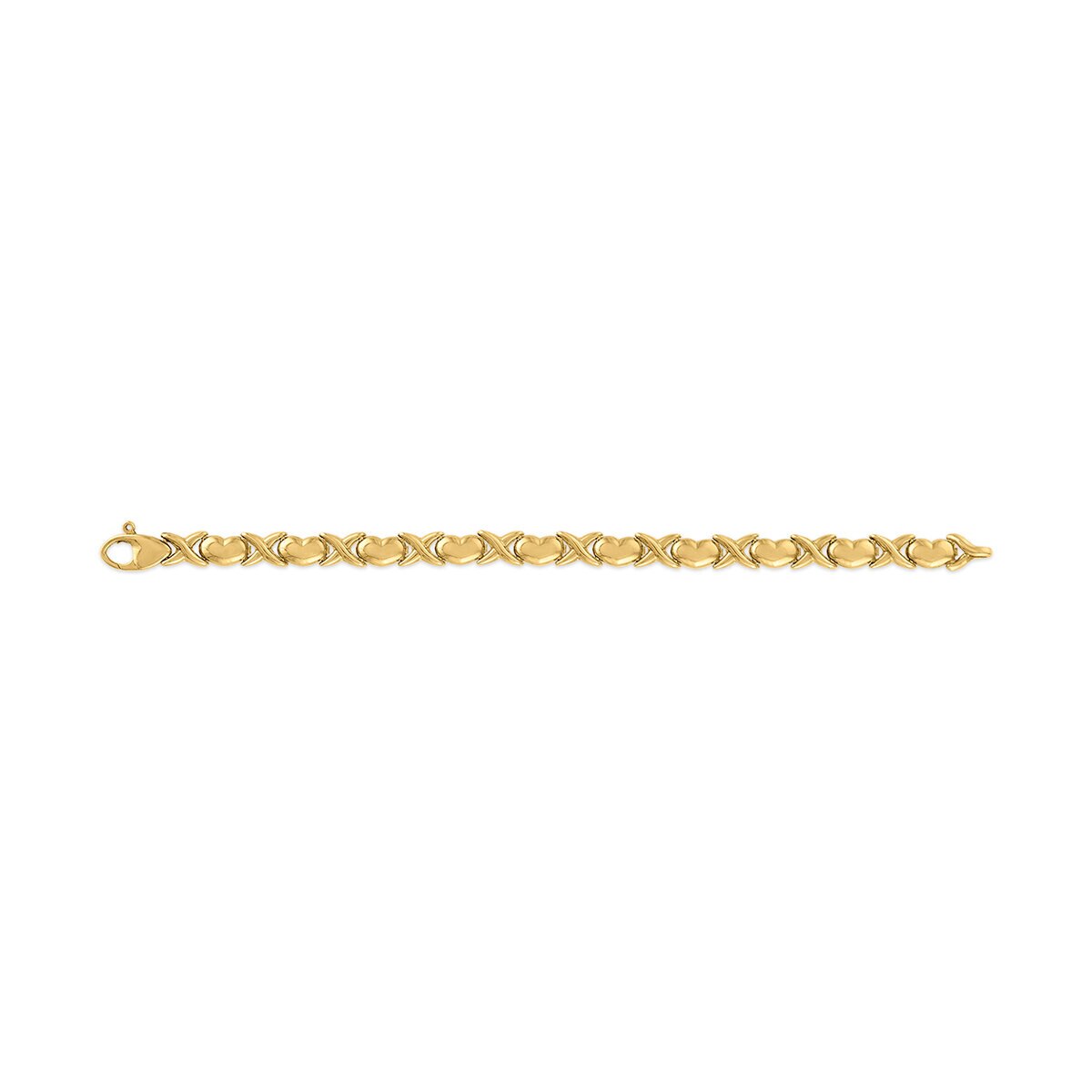 Pulsera de Corazones, Oro Amarillo 14K