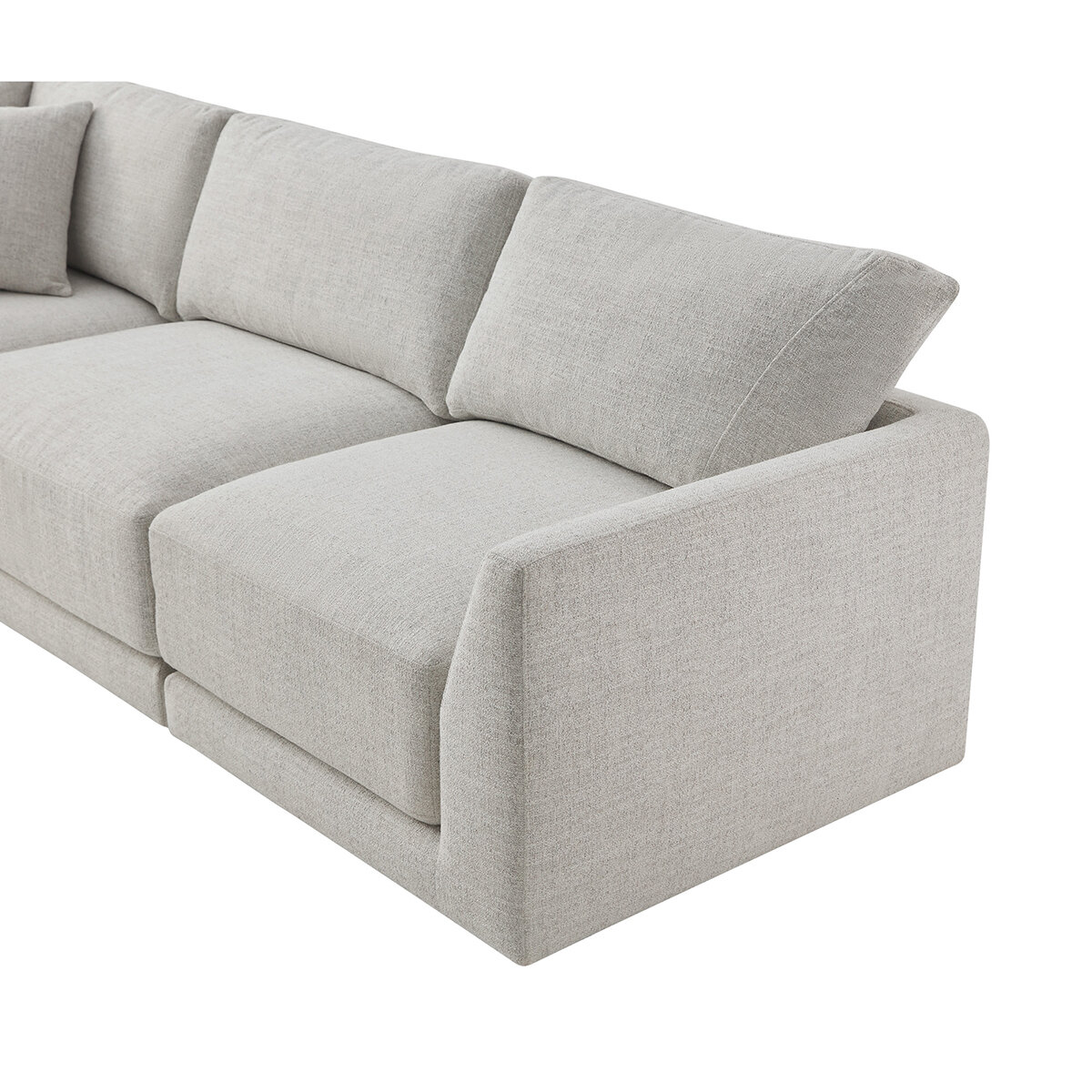 Aiden & Ivy, Dayna, Sofá Modular de Tela de 4 Piezas con 2 Almohadas Aiden & Ivy, Dayna, Sofá Modular de Tela de 4 Piezas con 2 Almohadas