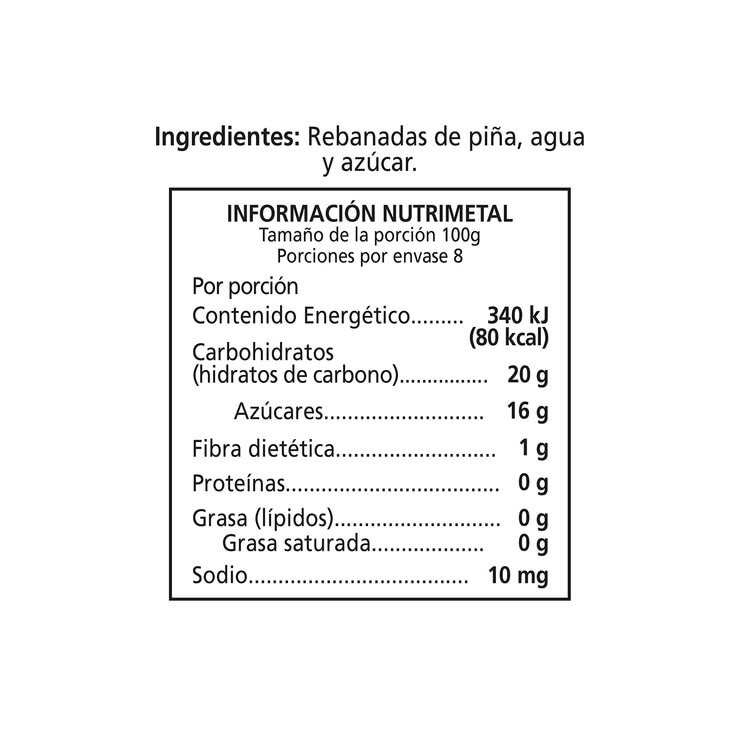 San Lazaro Rebanadas de Piña en Almíbar 3 pzas de 800 g