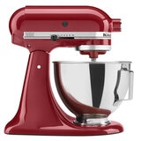 KitchenAid, Batidora Clásica Roja, Tazón de acero inoxidable pulido con asa, 4.3 L