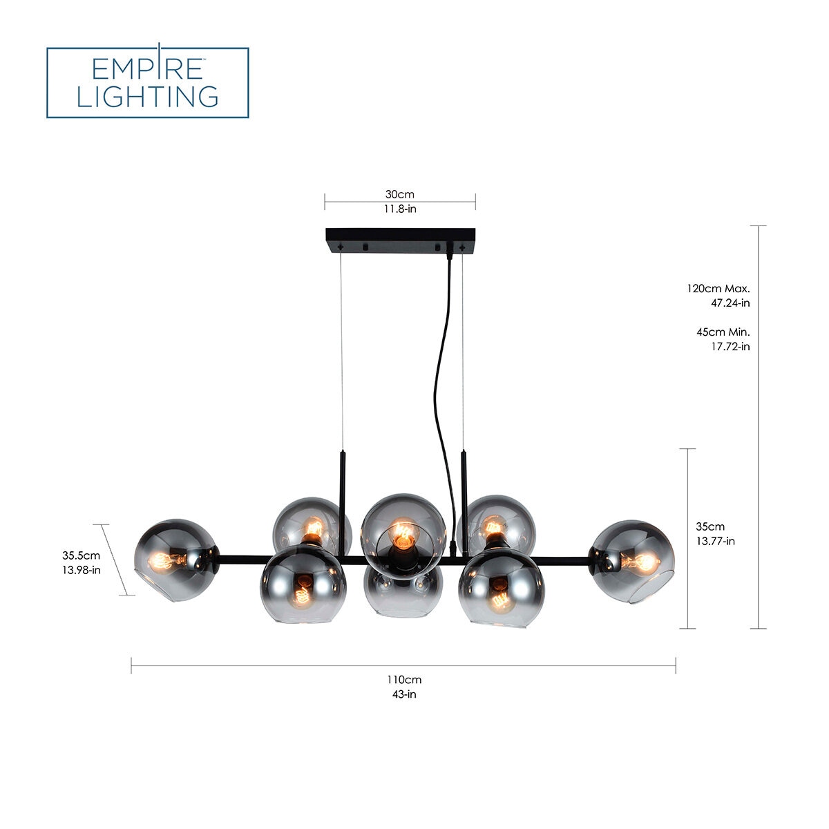 Empire Lighting, Lámpara Colgante LED Orion