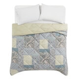 Seasons Collection Colcha con Relleno Alternativo Tamaño King PATCHWORK KHAKI