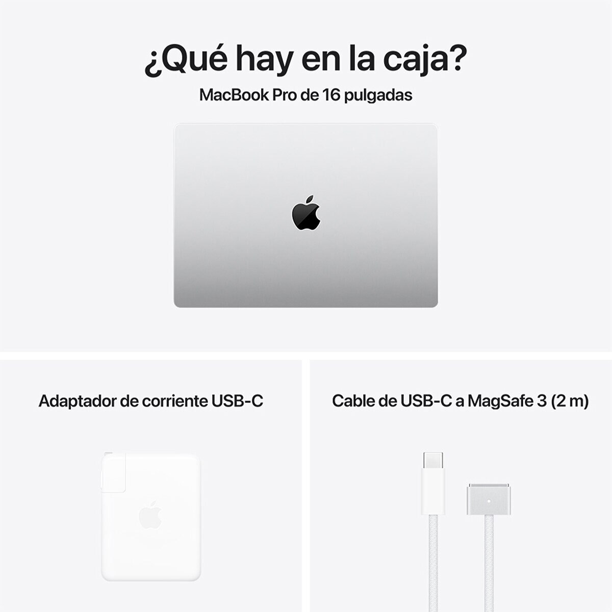 Apple MacBook Pro 16" Chip M4 Pro 512GB Plata CPU de 14 núcleos GPU de 20 núcleos Memoria unificada de 48GB