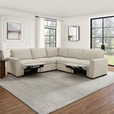 Thomasville, Sofá Seccional de Tela de 3 Piezas con 2 Reposapiés Abatibles Eléctricos Thomasville, Sofá Seccional de Tela de 3 Piezas con 2 Reposapiés Abatibles Eléctricos