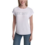 DKNY Playera para Dama Blanco Chica