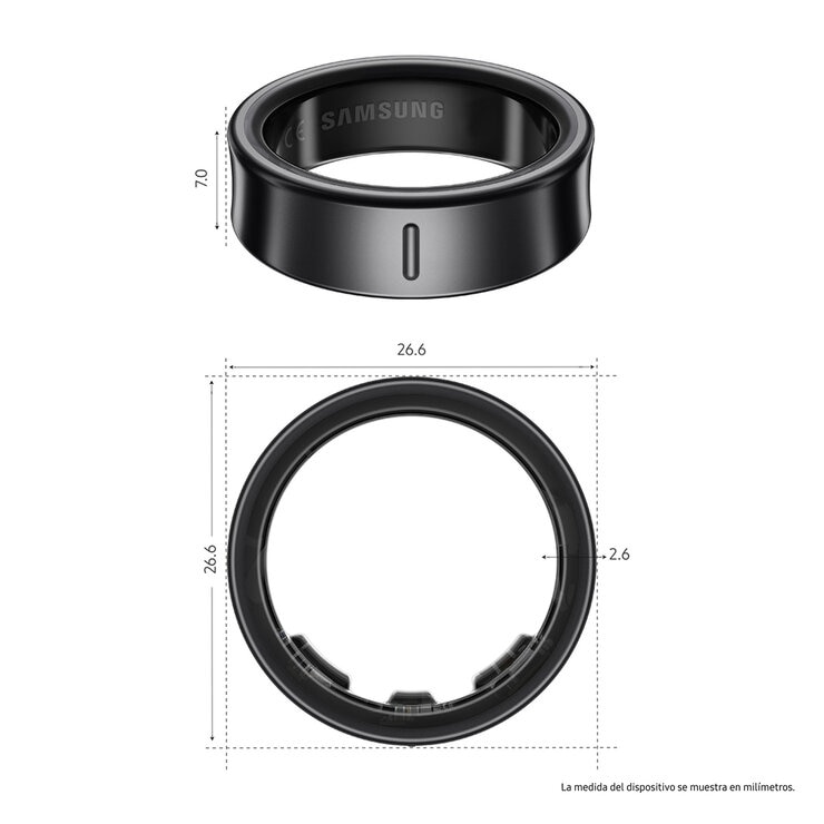 Samsung Galaxy Smart Ring Negro Titanio - Talla 12
