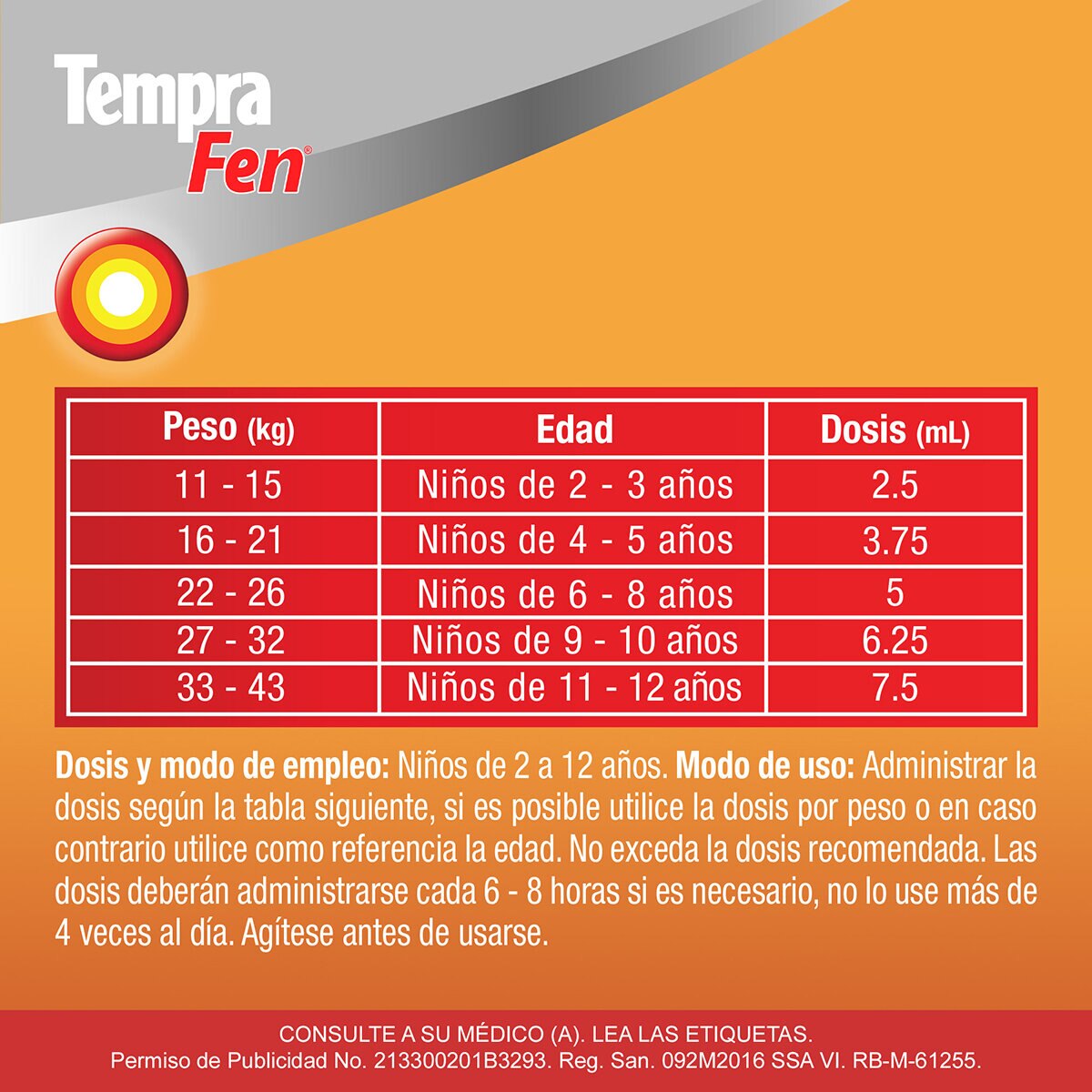 Tempra Fen Ibuprofeno suspensión 2 cajas con 100 ml Tempra Fen Ibuprofeno suspensión 2 cajas con 100 ml