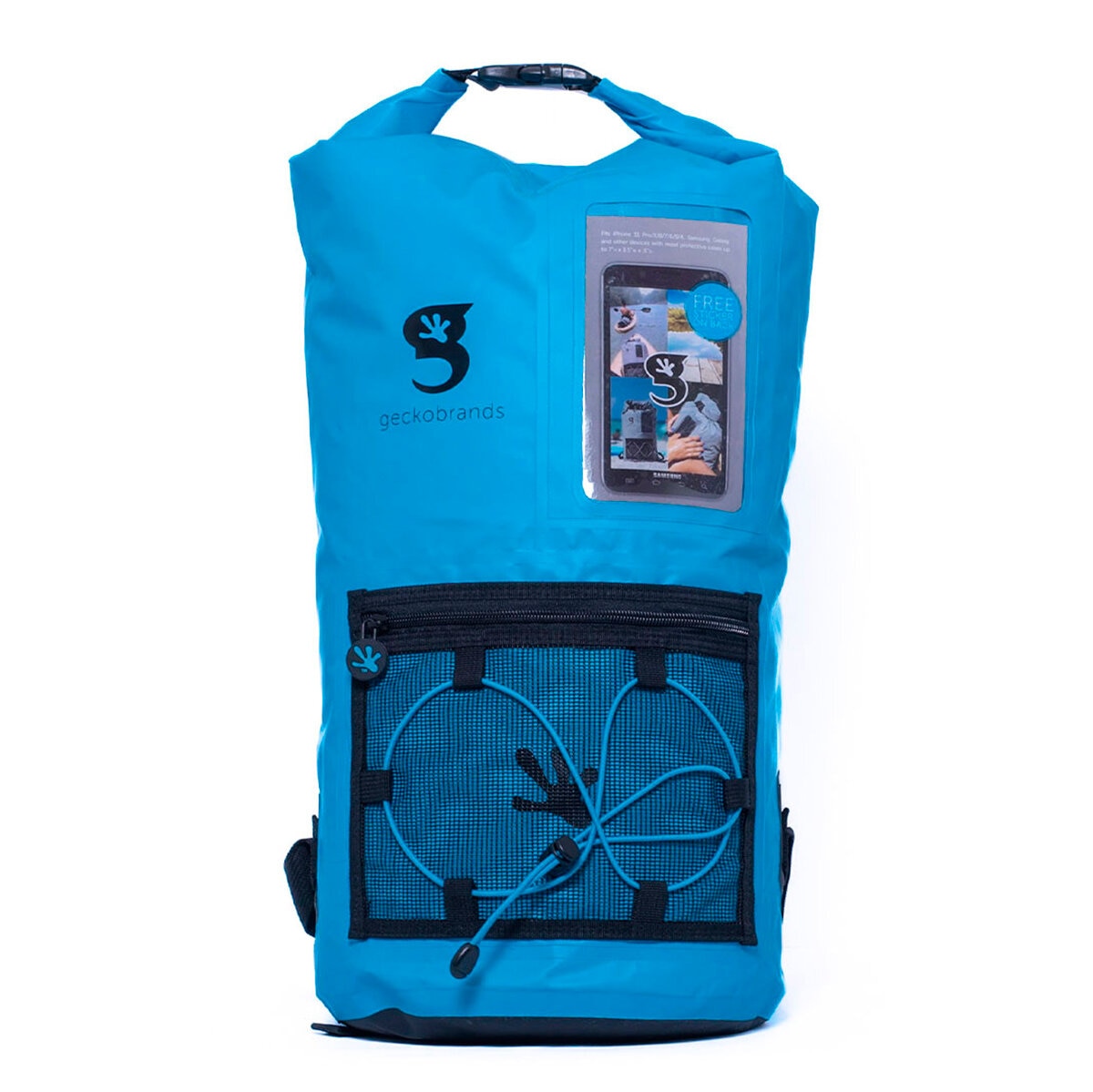GeckoBrands, Mochila Impermeable con Bolsa Interior para Celular, Color Azul