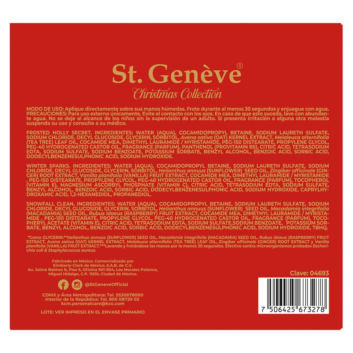 ST. Geneve jabón de manos Colección Navidad 3/473 ml ST. Geneve jabón de manos Colección Navidad 3/473 ml