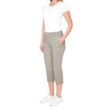 S.C. & CO Pantalones Capri para Dama Gris Extra Grande