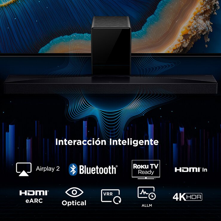 TCL Q75H Barra de Sonido 5.1.2 Canales
