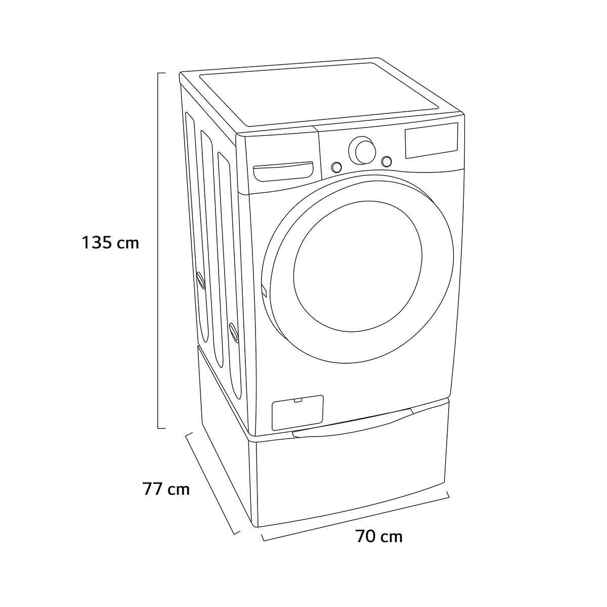 LG Lavadora 22Kg con pedestal carga frontal