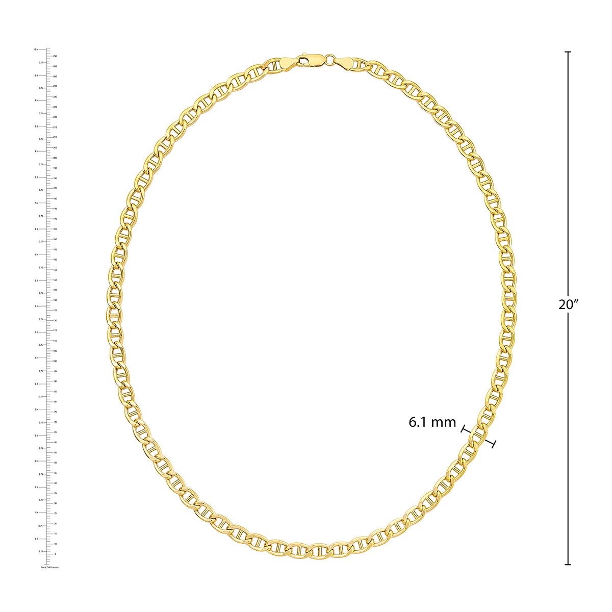 Cadena para Caballero, Oro Amarillo 14K, 50.80cm