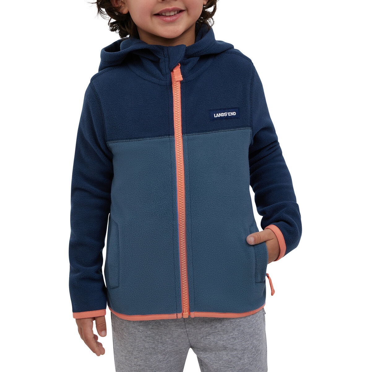 Lands' End Sudadera para Niños y Niñas Azul 4 Años