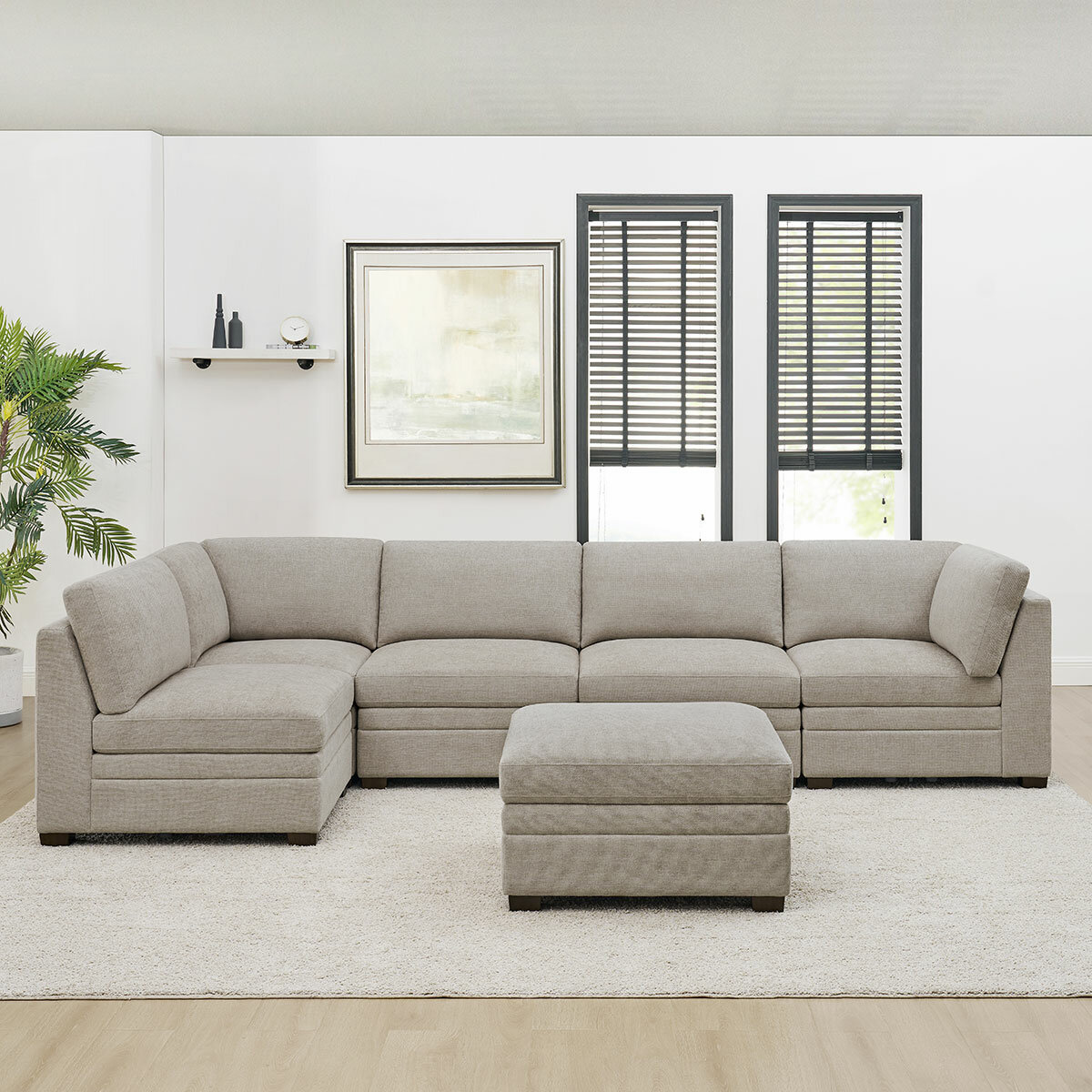 Thomasville, Tisdale, Sofá Modular de Tela de 6 Piezas con Almacenamiento