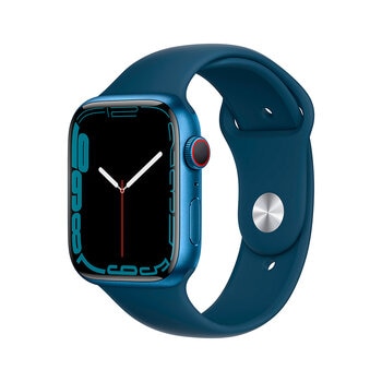 Apple Watch S7 (GPS + Celular) Caja de aluminio azul 45MM con correa deportiva color abismo