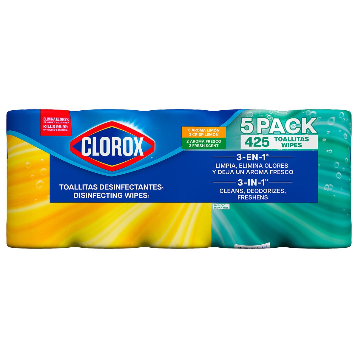 Clorox Toallas Desinfectantes 5 pzas con 85 Toallitas cada una