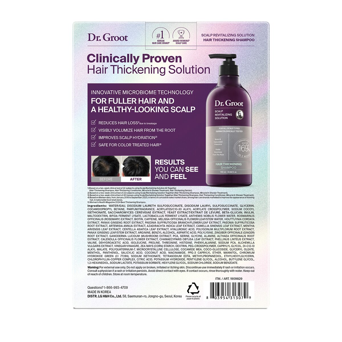 Dr. Groot Shampoo Revitalizante, 2 piezas de 700 ml