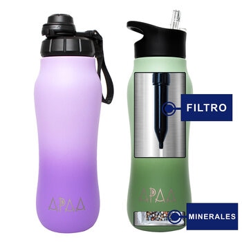 APAA Juego de 2 Botellas Purificadoras de Agua de 710mL + Accesorios APAA Juego de 2 Botellas Purificadoras de Agua de 710mL + Accesorios